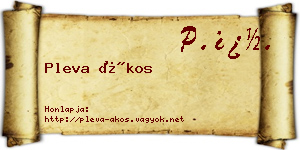 Pleva Ákos névjegykártya
